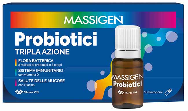MASSIGEN PROBIOTICI 10 FLACONCINI X 8 ML PREZZO PIENO - famajoy.it