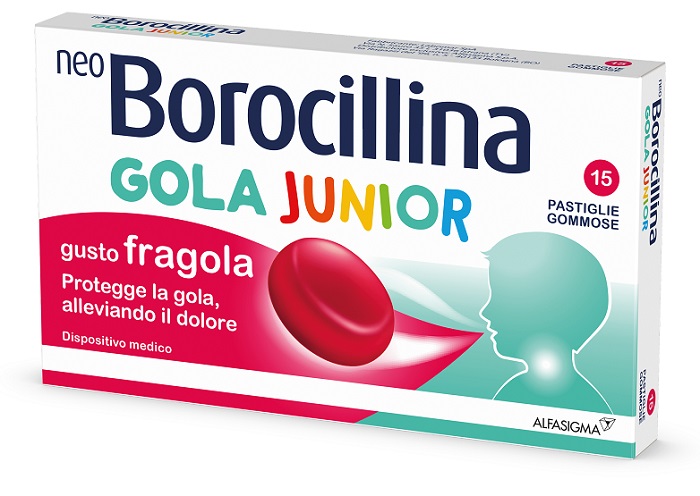 NEOBOROCILLINA GOLA JUNIOR 15 PASTIGLIE GUSTO FRAGOLA - famajoy.it