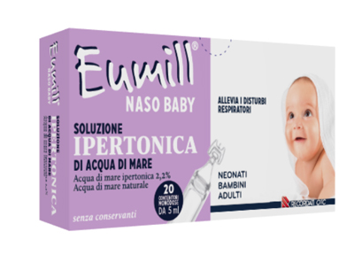EUMILL NASO BABY SOLUZIONE IPERTONICA 20 CONTENITORI MONODOSE 5 ML - famajoy.it