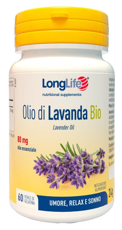 LONGLIFE OLIO DI LAVANDA BIO 60 PERLE DI GELATINA - famajoy.it