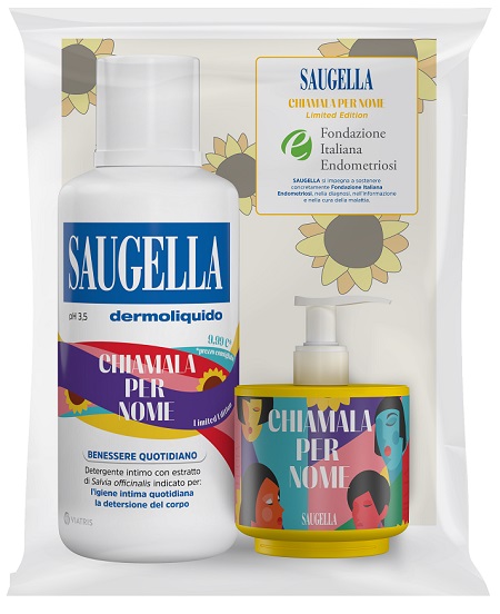 SAUGELLA BUNDLE DERMOLIQUIDO CHIAMALA PER NOME ENDOMETRIOSI PH 3,5 DETERGENTE INTIMO BENESSERE QUOTIDIANO 500ML + 150ML ACTI 3 IN OMAGGIO - famajoy.it