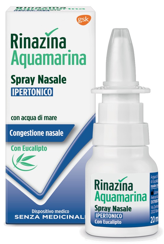 RINAZINA AQUAMARINA SPRAY NASALE IPERTONICO CON EUCALIPTO 20 ML - famajoy.it