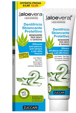 ALOEVERA2 DENTIFRICIO SBIANCANTE PROTETTIVO CON STEVIA 100 ML - famajoy.it