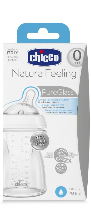 CHICCO BIBERON NATURALFEELING VETRO 0M+ 250 ML - famajoy.it