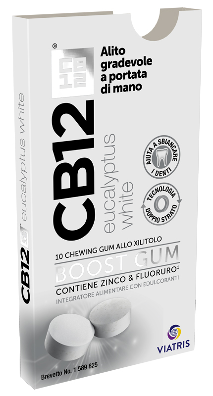 CB12 BOOST EUCALYPTUS WHITE 10 CHEWING GUM - famajoy.it
