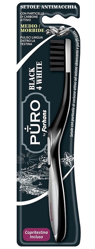 FORHANS SPAZZOLINO BLACK4WHITE SETOLE CARBONE - famajoy.it