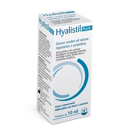 GOCCE OCULARI HYALISTIL PLUS ACIDO IALURONICO 0,4% ACQUA DISTILLATA DI GINKGO BILOBA + MIRTILLO NERO + FINOCCHIO + CENTELLA ASIATICA 10 ML - famajoy.it
