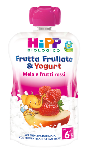 HIPP BIO FRUTTA FRULLATA YOGURT MELA FRUTTI ROSSI 90 G - famajoy.it