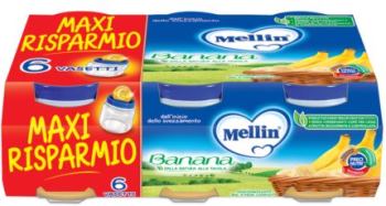 MELLIN OMOGENEIZZATO BANANA 6 X 100 G - famajoy.it