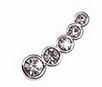 ORECCHINO POST FORATURA EAR-CUFF 5 CRYSTALS ARTICOLO BJT952 - famajoy.it