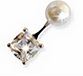 ORECCHINO POST FORATURA PEARL/ZIRCON DANGLE 6 MM ARTICOLO BJT957 - famajoy.it