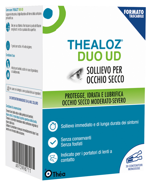 GOCCE OCULARI THEALOZ DUO UD 30 CONTENITORI MONODOSE 0,4 ML - famajoy.it