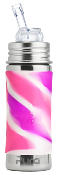 BIBERON DA 325 ML CON CANNUCCIA ROSA SPIRALE - famajoy.it