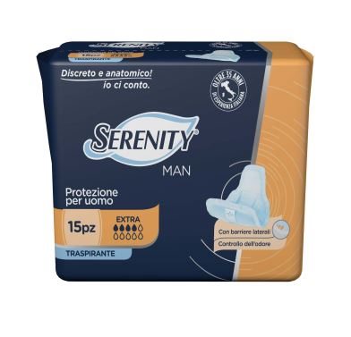 PANNOLINO SERENITY LIGHT MAN EXTRA CON ADESIVO O ALTRO FISSAGGIO 15 PEZZI - famajoy.it