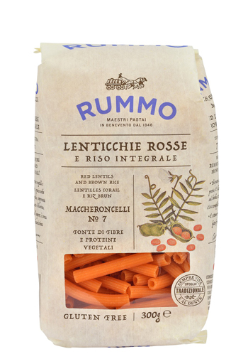 RUMMO MACCHERONCELLI N 7 LENTICCHIE ROSSE E RISO INTEGRALE 300 G - famajoy.it