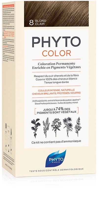 PHYTOCOLOR 8 BIONDO CHIARO 1 LATTE + 1 CREMA + 1 MASCHERA + 1 PAIO DI GUANTI - famajoy.it