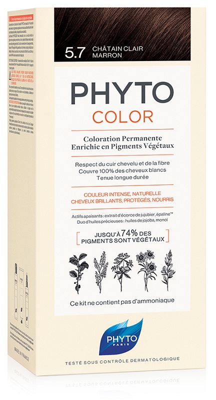 PHYTOCOLOR 5,7 CASTANO CHIARO TAB LATTE + CREMA + MASCHERA + 1 PAIO DI GUANTI - famajoy.it