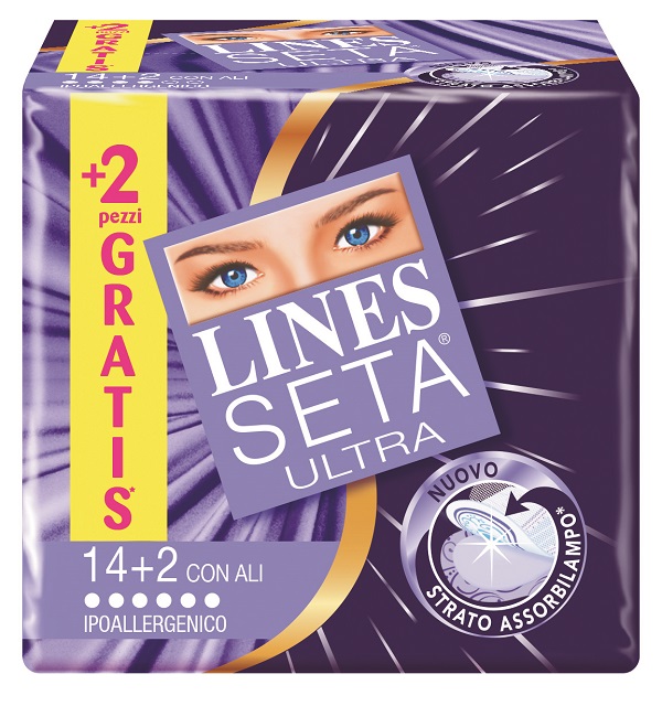 ASSORBENTE LINES SETA ULTRA CON ALI 16 PEZZI - famajoy.it