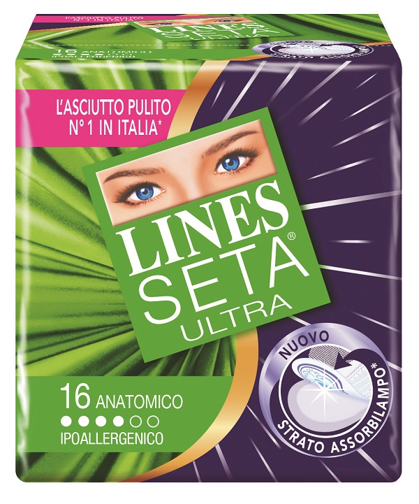ASSORBENTE LINES SETA ULTRA ANATOMICO 16 PEZZI - famajoy.it
