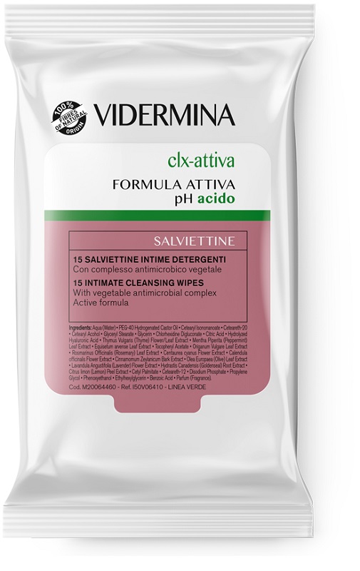 VIDERMINA CLX ATTIVA 15 SALVIETTE INTIME DETERGENTI - famajoy.it