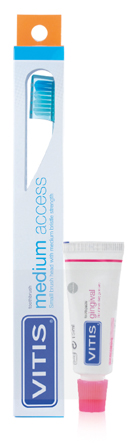 VITIS SPAZZOLINO MEDIUM ACCESS + VITIS DENTRIFRICIO GINGIVAL 15 ML - famajoy.it