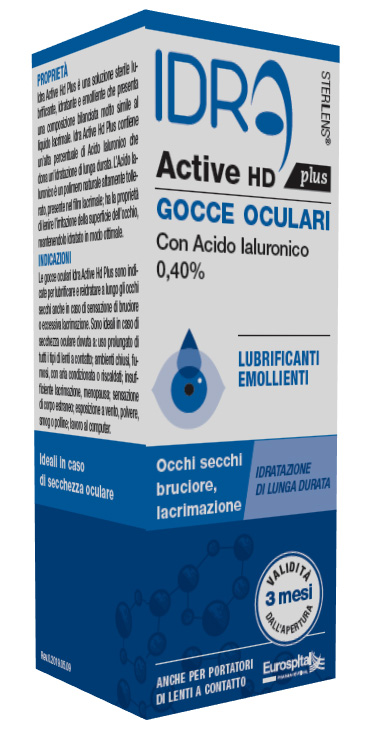 GOCCE OCULARI STERILENS IDRA ACTIVE HD PLUS 10 ML CON ACIDO IALURONICO 0,40% - famajoy.it