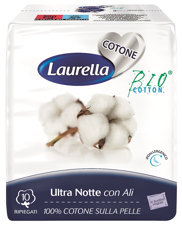 ASSORBENTE LAURELLA PER DONNA IN COTONE ULTRA ALI NOTTE 10 PEZZI - famajoy.it