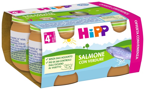 HIPP OMOGENEIZZATO SALMONE/VERDURE 4X80 G - famajoy.it
