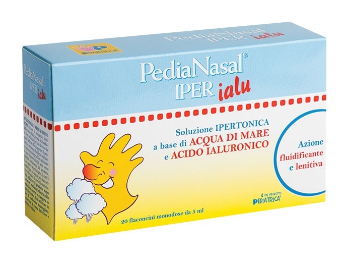 PEDIANASAL IPER SOLUZIONE IPERTONICA CON ACIDO IALURONICO 20 FLACONCINI MONODOSE DA 5 ML - famajoy.it
