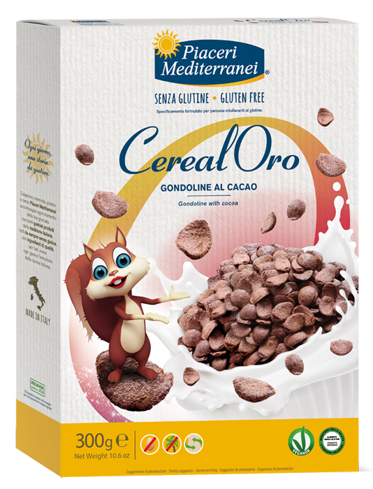 PIACERI MEDITERRANEI CEREALORO GONDOLINE CACAO 300 G - famajoy.it