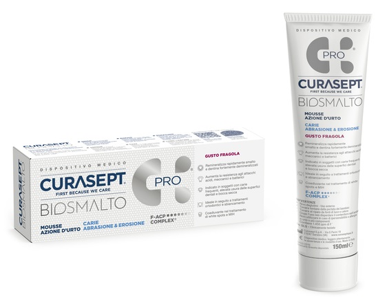 CURASEPT BIOSMALTO MOUSSE CARIE FRAGOLA 50 ML - famajoy.it