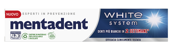 MENTADENT WHITE SYSTEM 75 ML - famajoy.it