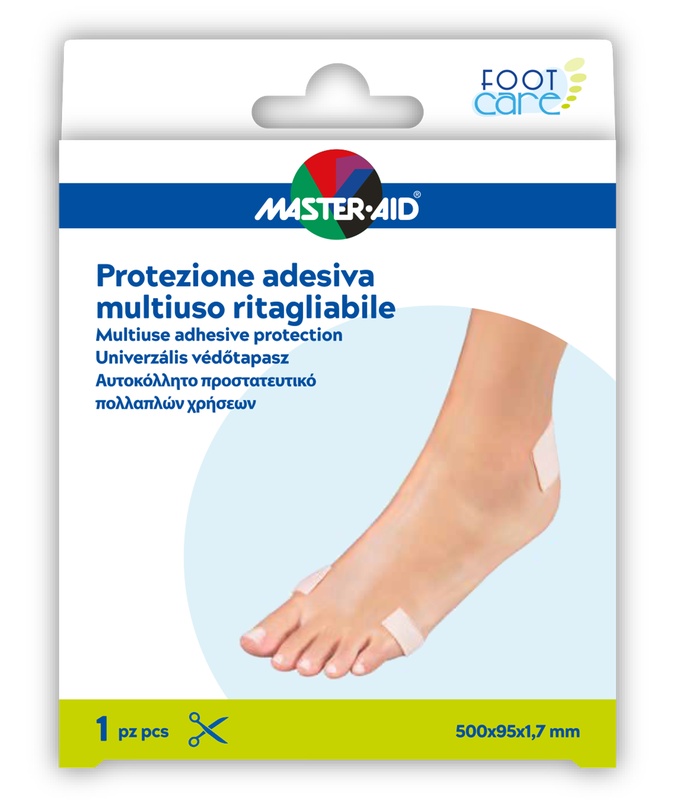 PROTEZIONE ADESIVA MULTIUSO MASTER-AID FOOTCARE RITAGLIABILE 50X9,5 CM A6 - famajoy.it