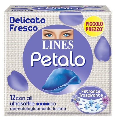 LINES PETALO BLU ASSORBENTE CON ALI 12 PEZZI - famajoy.it