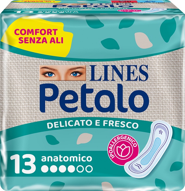 LINES PETALO BLU ASSORBENTE ANATOMICO 13 PEZZI - famajoy.it