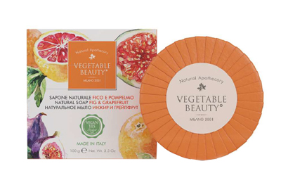 VEGETABLE BEAUTY SAPONE NATURALE FICO POMPELMO 100 G - famajoy.it