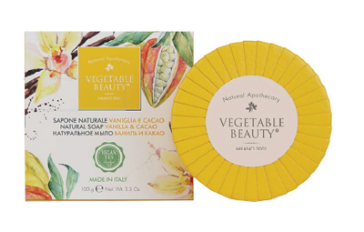 VEGETABLE BEAUTY SAPONE NATURALE VANIGLIA CACAO 100 G - famajoy.it