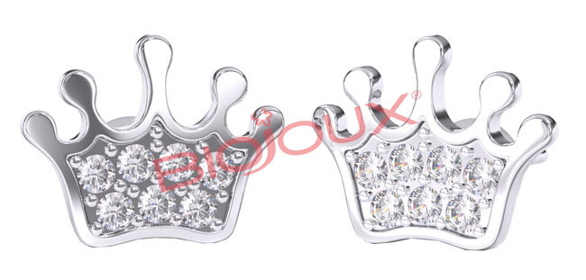 ORECCHINO STERILE BJT705 STS BABY CROWN - famajoy.it