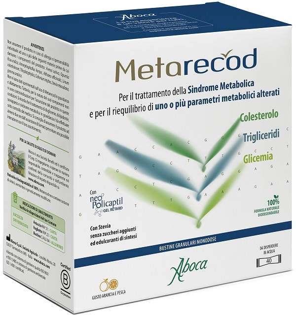 METARECOD 40 BUSTINE GRANULARI X 2,5G GUSTO ARANCIA E PESCA - famajoy.it