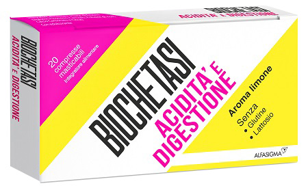 BIOCHETASI ACIDITA' E DIGESTIONE 20 COMPRESSE MASTICABILI AROMA LIMONE - famajoy.it