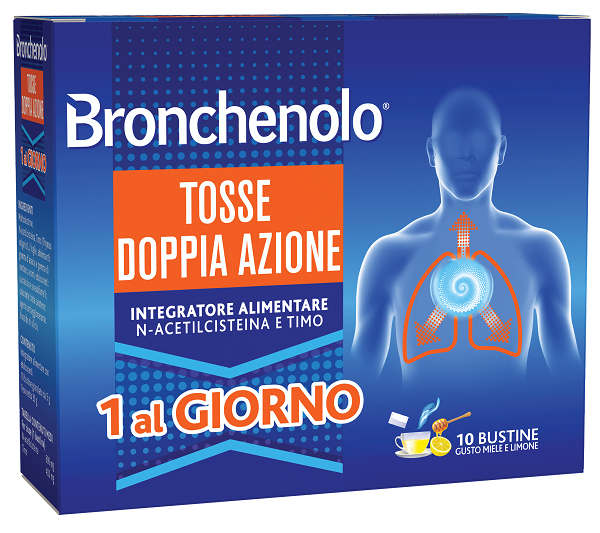 BRONCHENOLO TOSSE DOPPIA AZIONE 10 BUSTINE - famajoy.it