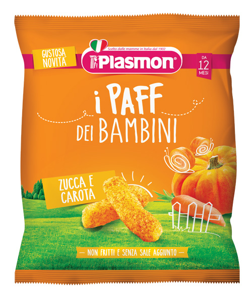 PLASMON DRY SNACK PAFF ZUCCA CAROTE 15 G - famajoy.it