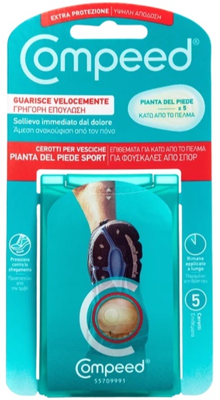 COMPEED CEROTTI PER VESCICHE PIANTA PIEDE SPORT 5 PEZZI - famajoy.it