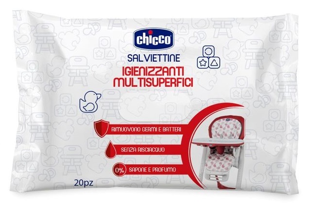 CHICCO SALVIETTINE IGIENIZZANTI 20 PEZZI - famajoy.it