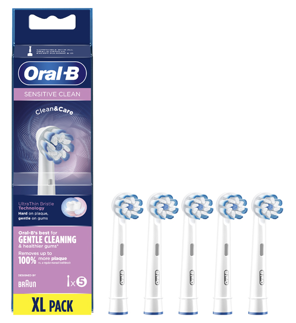 ORALB SENSITIVE CLEAN EB60 TESTINE PER SPAZZOLINO ELETTRICO 5 PEZZI - famajoy.it