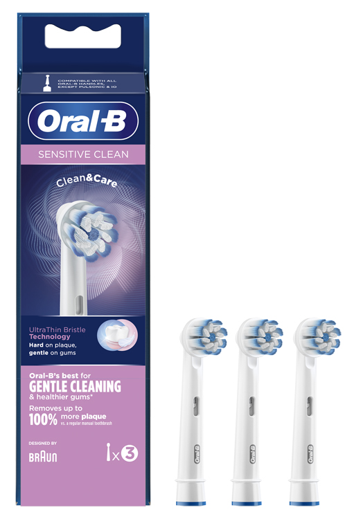ORALB SENSITIVE CLEAN EB60 TESTINE PER SPAZZOLINO ELETTRICO 3 PEZZI - famajoy.it