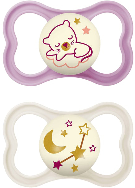 MAM AIR NIGHT SUCCHIETTO 6+ MESI SILICONE FEMMINA 2 PEZZI - famajoy.it