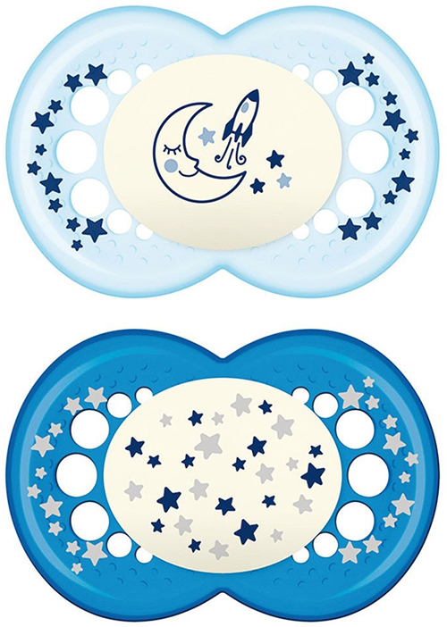 MAM NIGHT SUCCHIETTO 6+ MESI SILICONE DOPPIO MASCHIO - famajoy.it