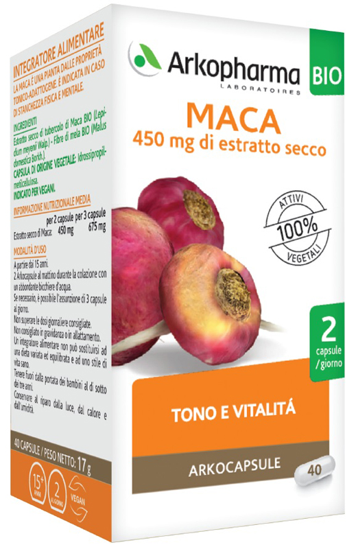 ARKO CAPSULE MACA BIO 40 CAPSULE - famajoy.it
