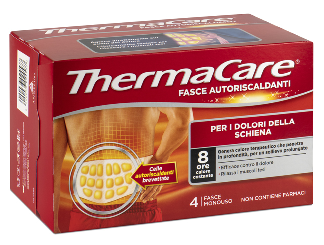 FASCIA AUTORISCALDANTE A CALORE TERAPEUTICO THERMACARE SCHIENA 4 PEZZI - famajoy.it